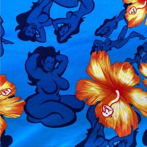 Vintage Pinup Girl Hawaiian Shirt 1990s Risqué - Size XL